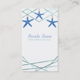 Starfish & Modern Lines Elegant Beach Custom Chic Business Card