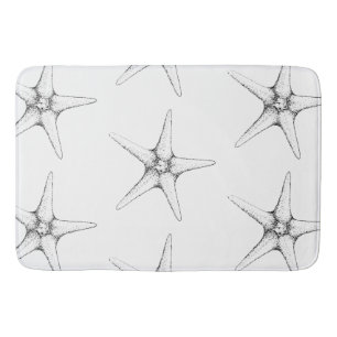 Starfish modern sea life pattern beach bathroom bath mat