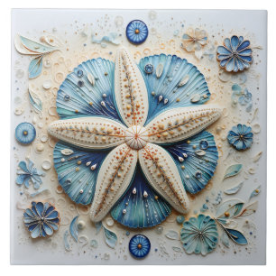 Starfish Nautical Coastal Beach Theme Ceramic Tile