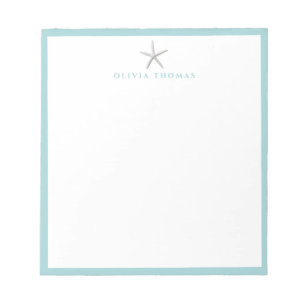 Starfish nautical simple personalised Stationery Notepad