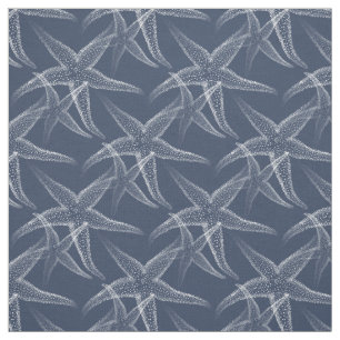 Starfish Navy Blue Beach Fabric