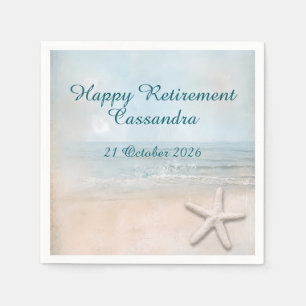 Starfish Ocean Beach Faded Vintage Look Retirement Napkin