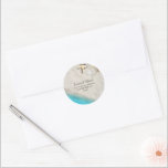 Starfish ocean beach sand Wedding seals<br><div class="desc">Ocean,  beach,  starfish,  sand,  return address seals,  wedding stickers.
You can add the sticker,  seal,  at the back of your wedding correspondence envelope.
You can easily change the names and address</div>