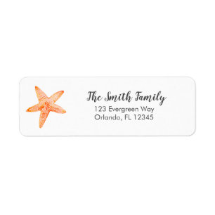 Starfish Ocean Painting Art Address Label Return Address Label