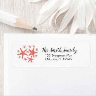 Starfish Ocean Painting Art Address Return Address Label
