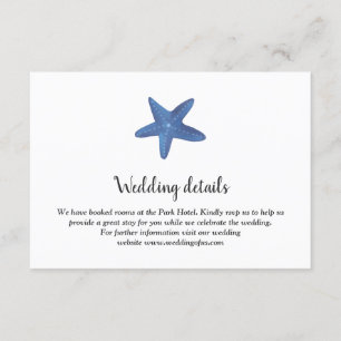 Starfish   Ocean Wedding Details Invitation