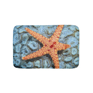 Starfish On A Coral With Polips Bath Mat