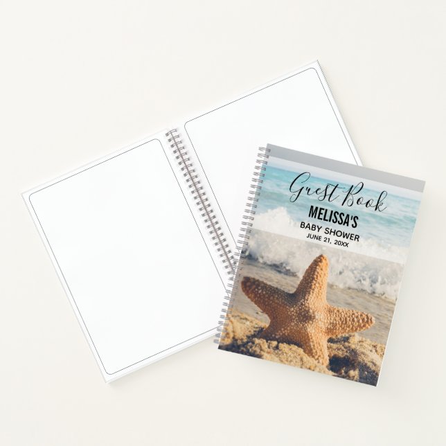 Starfish on a Sandy Beach Photograph Guest Book (Inside)