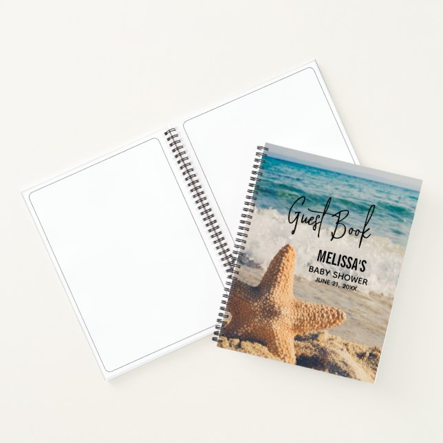 Starfish on a Sandy Beach Photograph Guest Book (Inside)