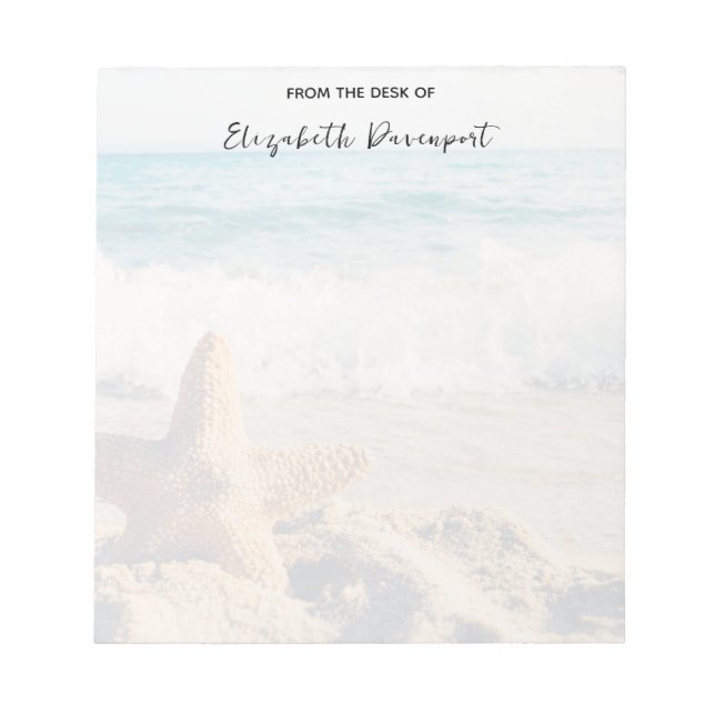 Starfish on a Sandy Beach Photograph Notepad (Front)