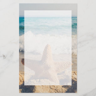 Starfish on a Sandy Beach Photograph Stationery