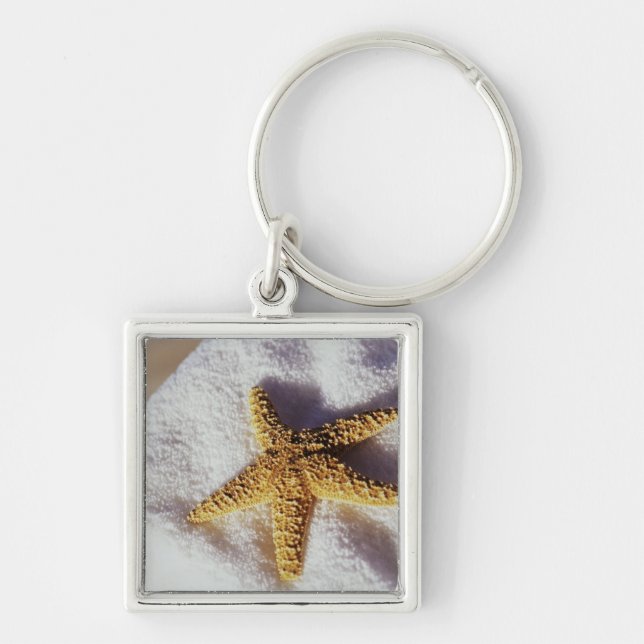 Starfish On A Towel Key Ring (Front)