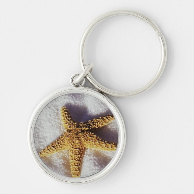 Starfish On A Towel Key Ring (Front)