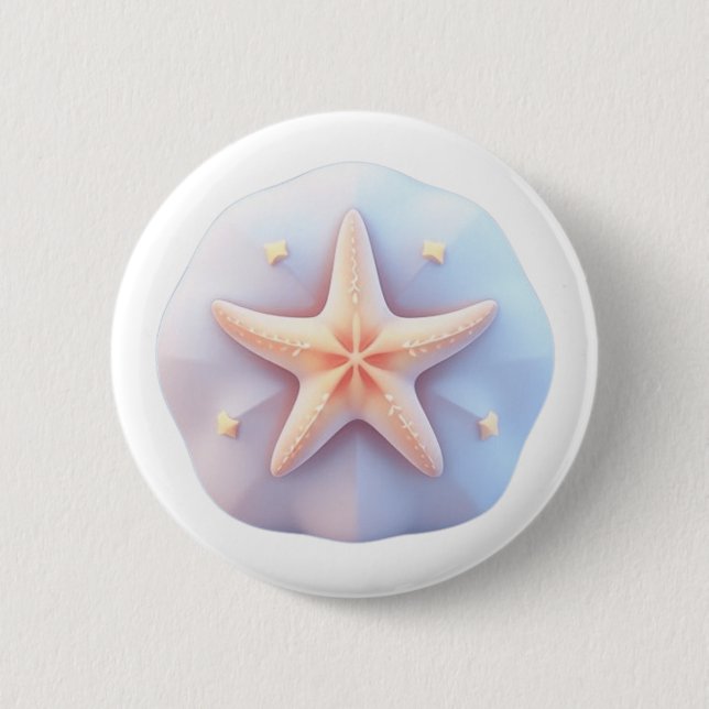 Starfish on a Unique-Shaped Stone 6 Cm Round Badge (Front)