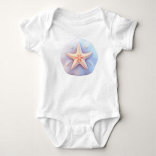 Starfish on a Unique-Shaped Stone Baby Bodysuit