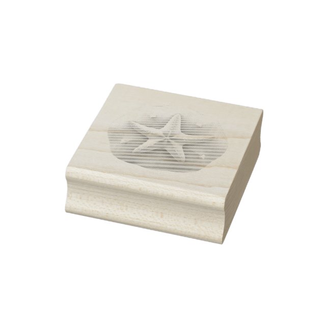 Starfish on a Unique-Shaped Stone Rubber Stamp (Stamp)