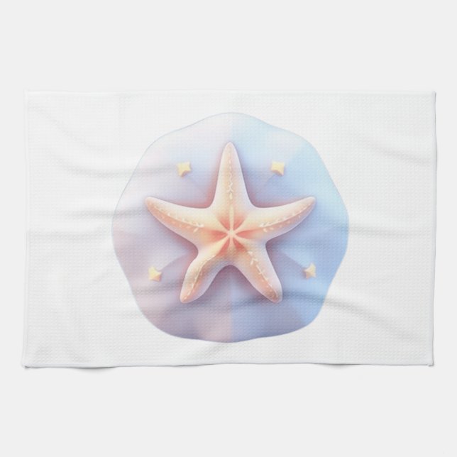 Starfish on a Unique-Shaped Stone Tea Towel (Horizontal)