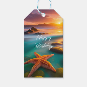 Starfish on beach at Dawn  Gift Tags