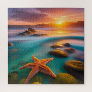 Starfish on beach at Dawn Jigsaw Puzzle
