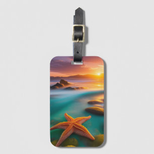 Starfish on beach at Dawn  Luggage Tag
