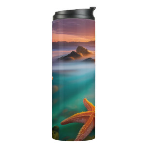 Starfish on beach at Dawn Thermal Tumbler