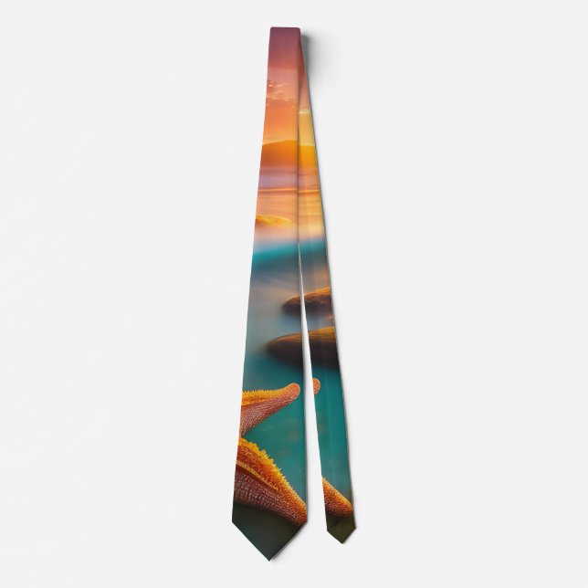 Starfish on beach at Dawn Tie (Front)