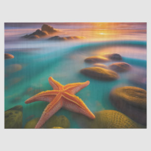 Starfish on beach at Dawn  Tissue Paper