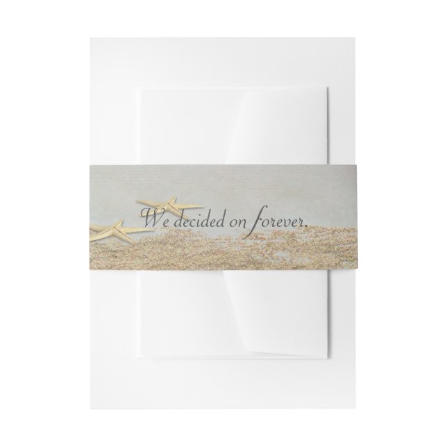 Starfish on Beach Sand Invitation Belly Band (Front Example)