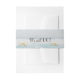 Starfish On Beach Vow Renewal Invitation Belly Band