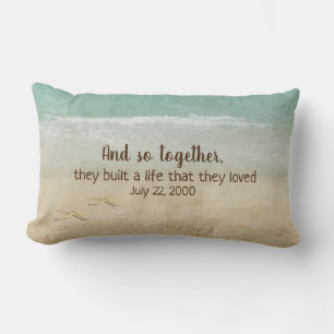 starfish on beach watercolor lumbar cushion