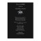 Starfish on Black, Tall Wedding Menu Card