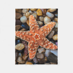 Starfish On Rocks Fleece Blanket