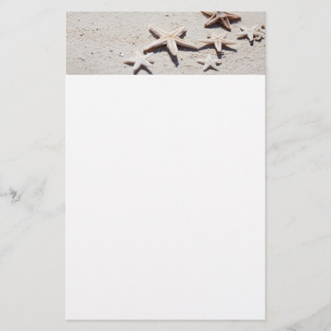 Starfish on sand stationery (Front)
