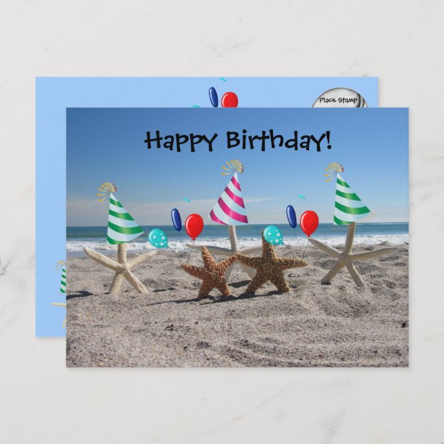 Starfish on the Beach Postcard (Front/Back)