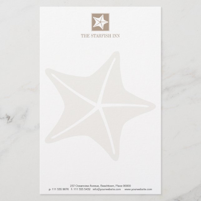 Starfish on the Beach Stationery (Front)