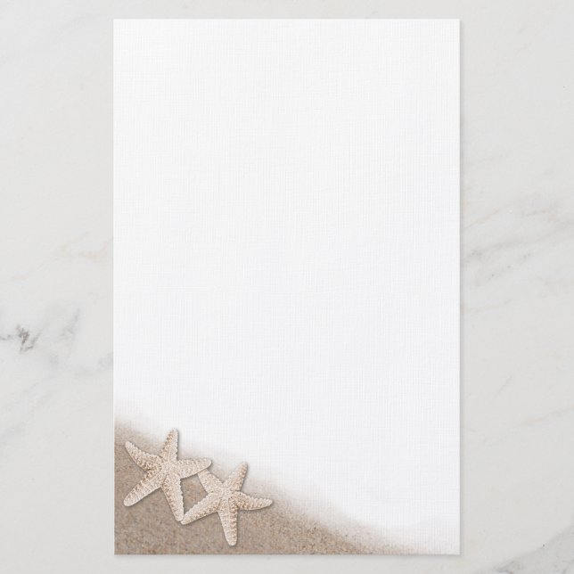Starfish on the Beach stationery (Front)