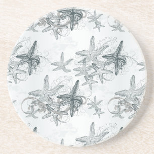 Starfish On The Sea Pattern Coaster