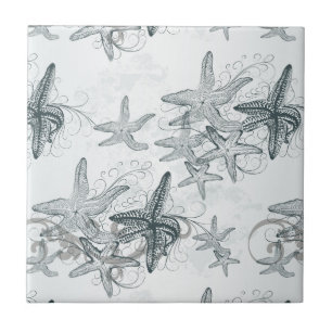 Starfish On The Sea Pattern Tile