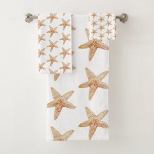 Starfish Painting Coastal Bath Towel Set