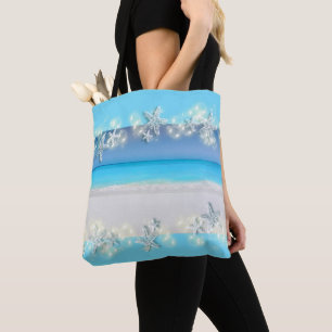Starfish paradise blue waters tropical bridal tote bag