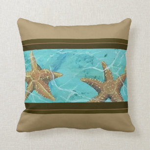 Starfish Paradise Designer Throw Pillow 16" x 16"