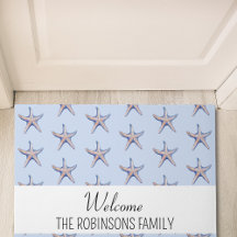 Starfish Pattern Beach House Custom Family Name