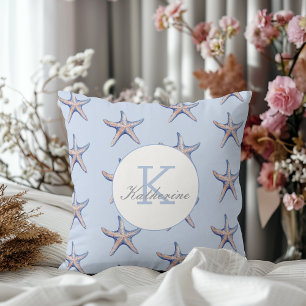 Starfish Pattern Beach Marine Custom Name Cushion