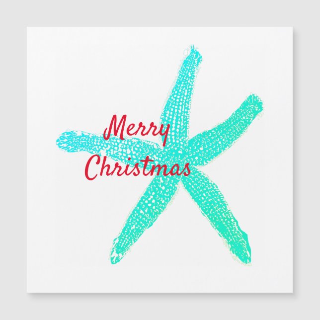Starfish Pattern Green Blue Red Merry Christmas (Front)