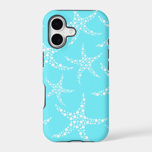 Starfish Pattern in Turquoise and White. (Back)