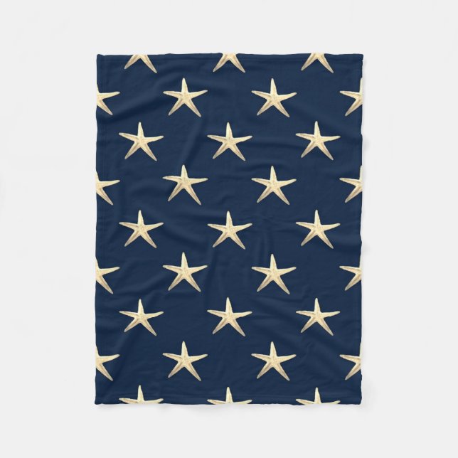 Starfish pattern on Solid Background  Fleece Blanket (Front)