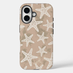 Starfish Pattern Sand Beige iPhone 16 Case