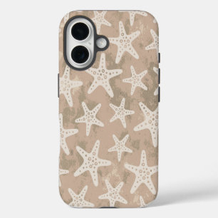 Starfish Pattern Sand Beige iPhone 16 Case