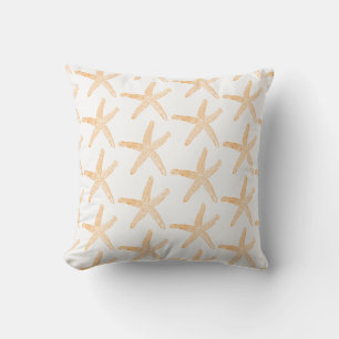 Starfish Patterns Coral Orange White Nautical 2025 Cushion