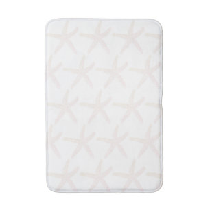 Starfish Patterns Nautical Beach Peach White Cute Bath Mat